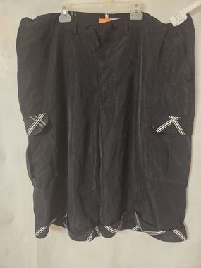 Men's Black Cargo Shorts with Trim